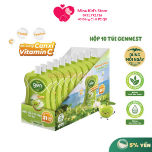 Combo 10 túi Yến trái cây trẻ em Gen nest hương táo (10 túi x 105ml)