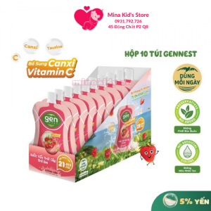Combo 10 túi Yến trái cây trẻ em Gen nest hương dâu (10 túi x 105ml)