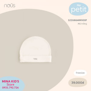 Mũ NOUS màu trắng Newborn
