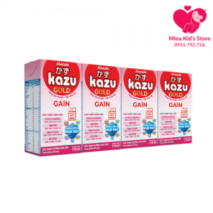 Sữa bột pha sẵn Aiwado Kazu Gain Gold 110ml - thùng 48 hộp (cho bé trên 12 tháng tuổi)