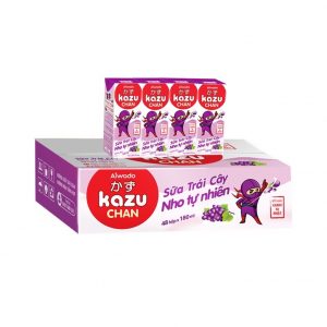 Sữa trái cây Aiwado Kazu Chan - Nho tự nhiên (thùng 48 hộp 180ml)