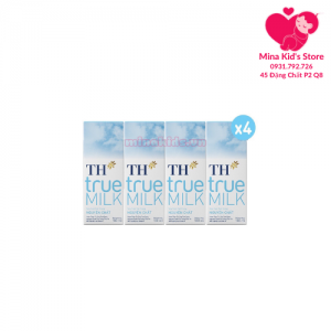 Lốc 4 hộp Sữa tươi TH True Milk không đường (4 hộp x 180ml)