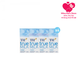 Lốc 4 hộp Sữa tươi TH True Milk ít đường (4 hộp x 180ml)