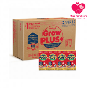 Thùng 48 hộp Sữa bột pha sẵn Nutifood Growplus+ cho trẻ thấp còi 180ml