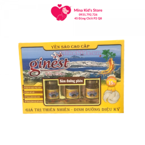 Lốc Nước yến sào Ginest hàm lượng yến 15% - Sâm đường phèn (6 lọ x 70ml)