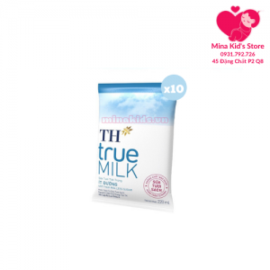 Combo 10 bịch Sữa tươi TH True Milk  ít đường (10 bịch x 220ml)